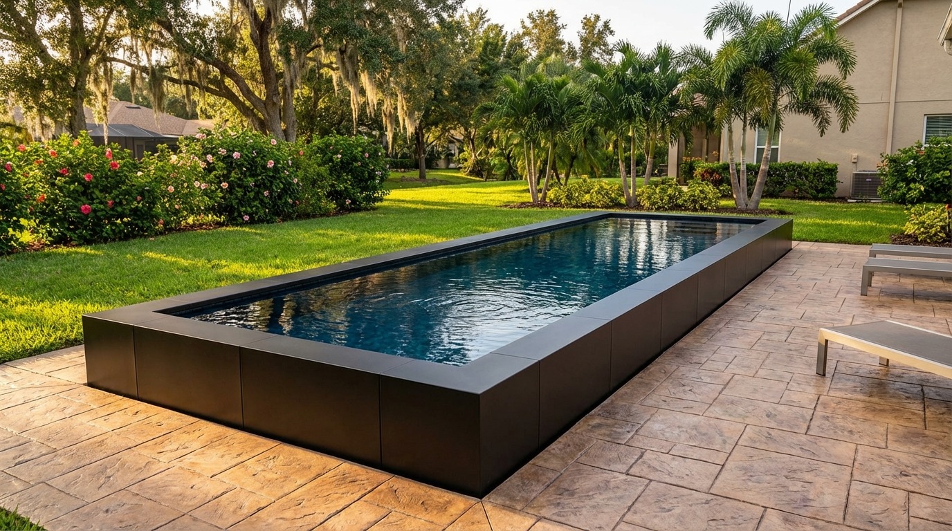 8 x 36 Midnight Black Black Sapphire Architectural Pool