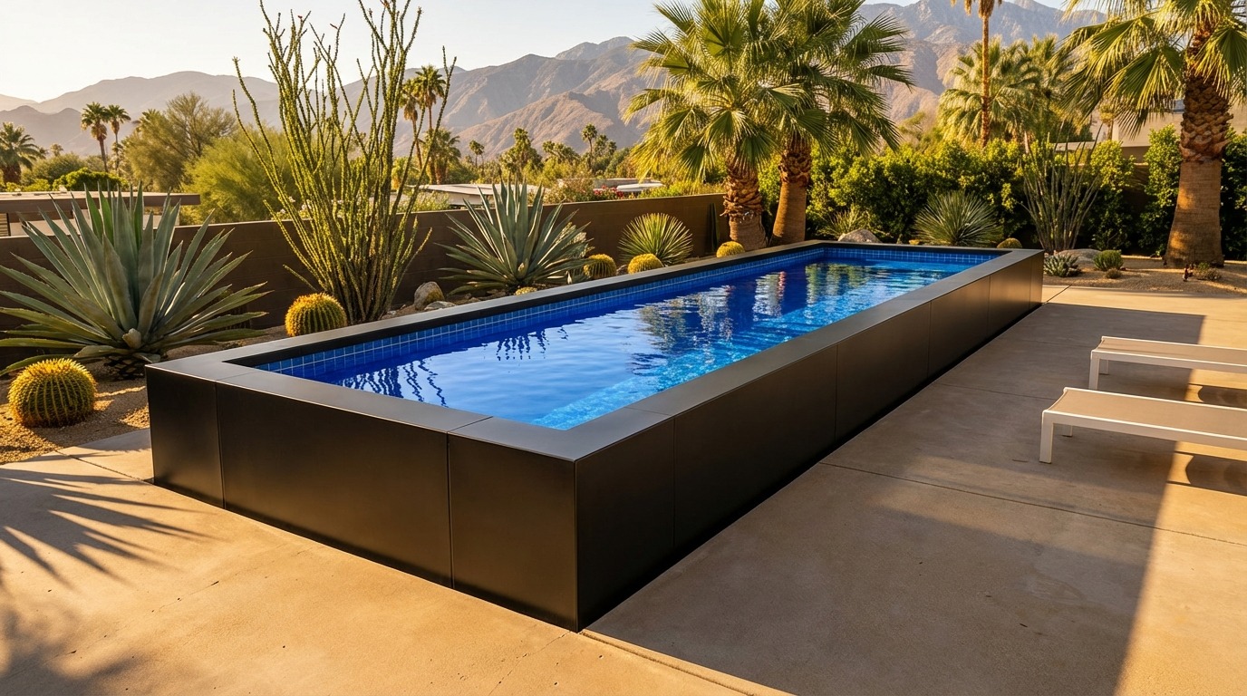 8 x 36 Midnight Black Blue Matrix Architectural Pool