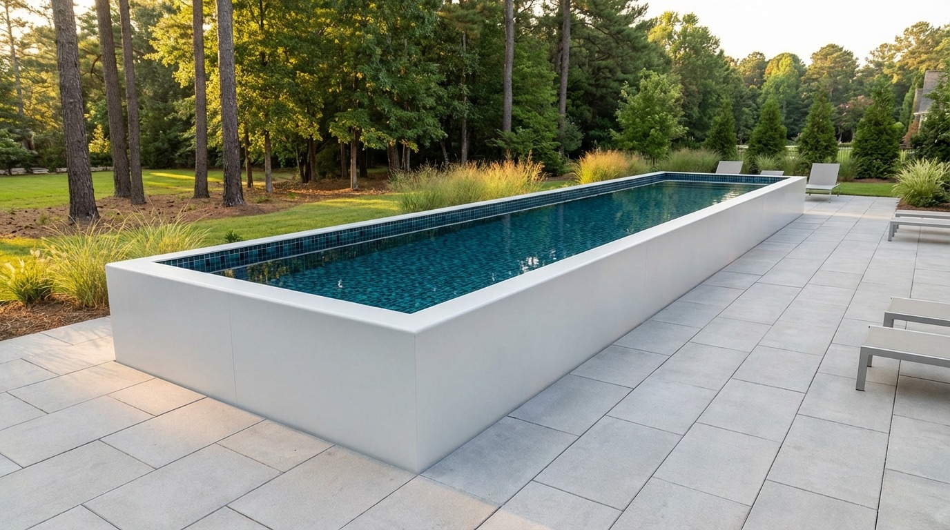 8 x 36 Alpine White Black Sapphire Architectural Pool