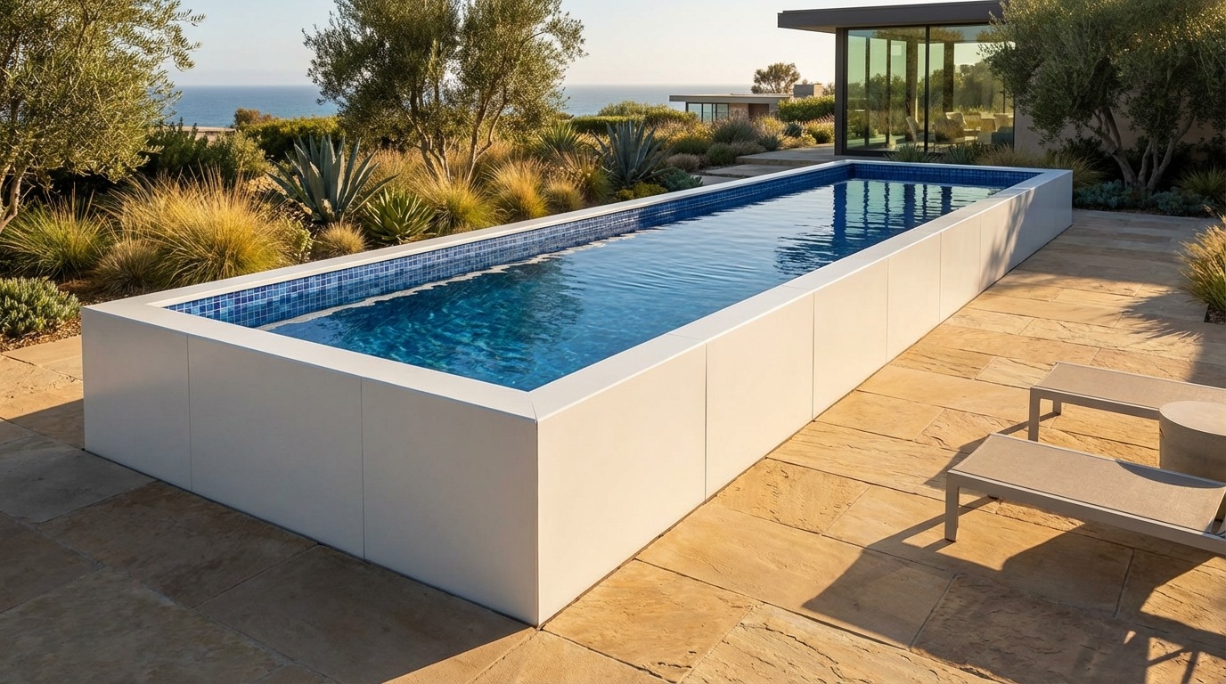 8 x 36 Alpine White Mystic Blue Architectural Pool