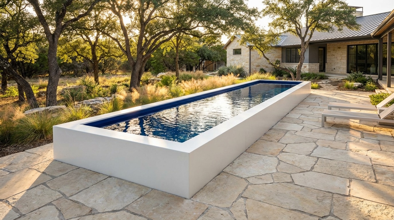 8 x 36 Alpine White Deep Sea Blue Architectural Pool