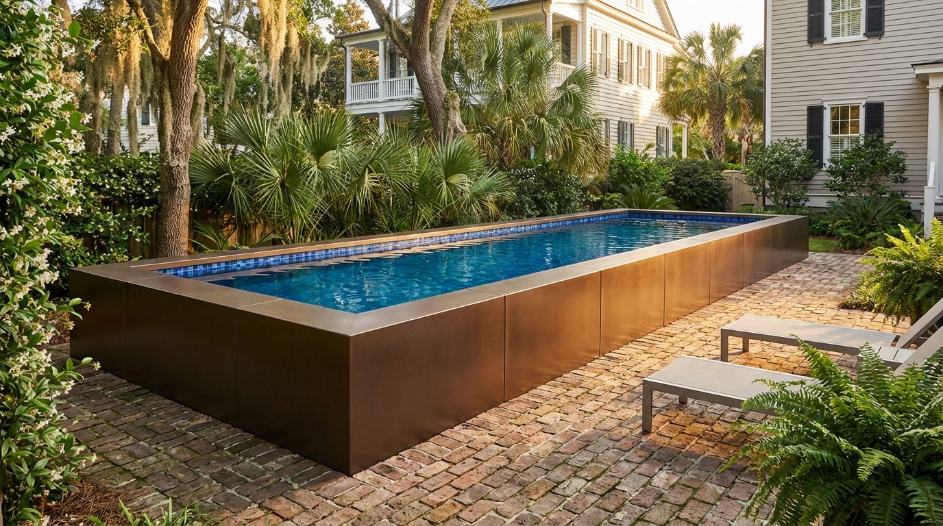 8 x 40 Canyon Bronze Mystic Blue Architectural Pool