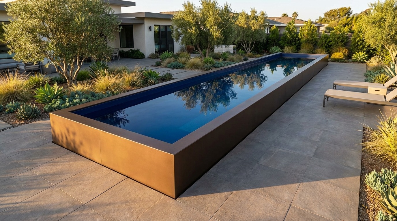 8 x 40 Canyon Bronze Deep Sea Blue Architectural Pool
