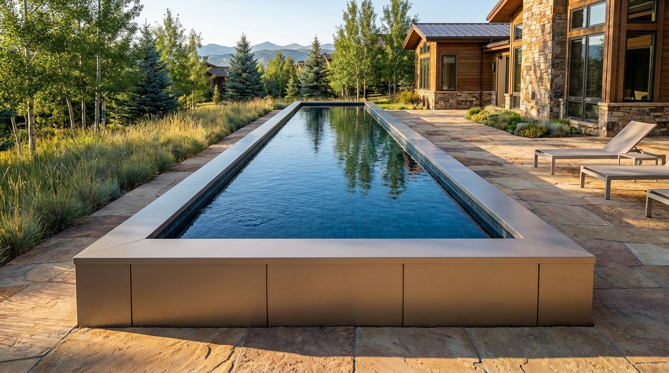 8 x 40 Champagne Mist Black Sapphire Architectural Pool