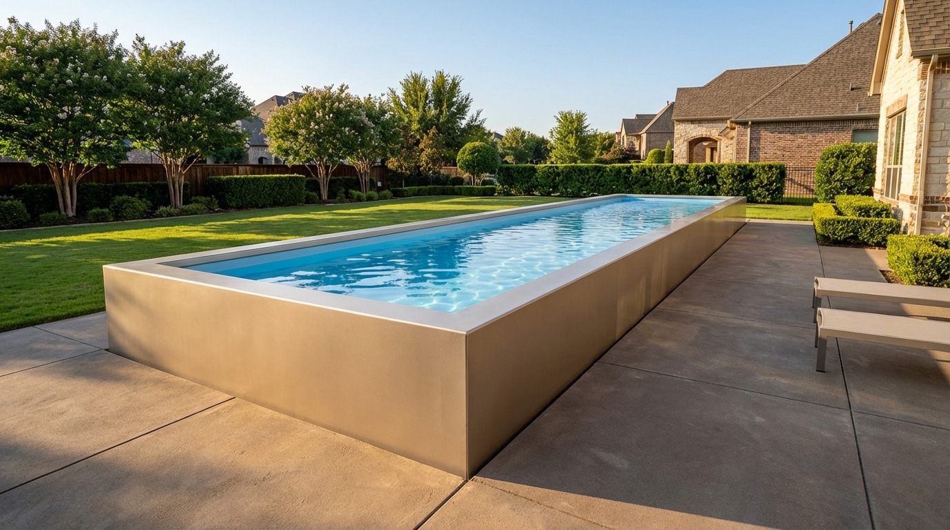 8 x 40 Champagne Mist Aqua Blue Architectural Pool
