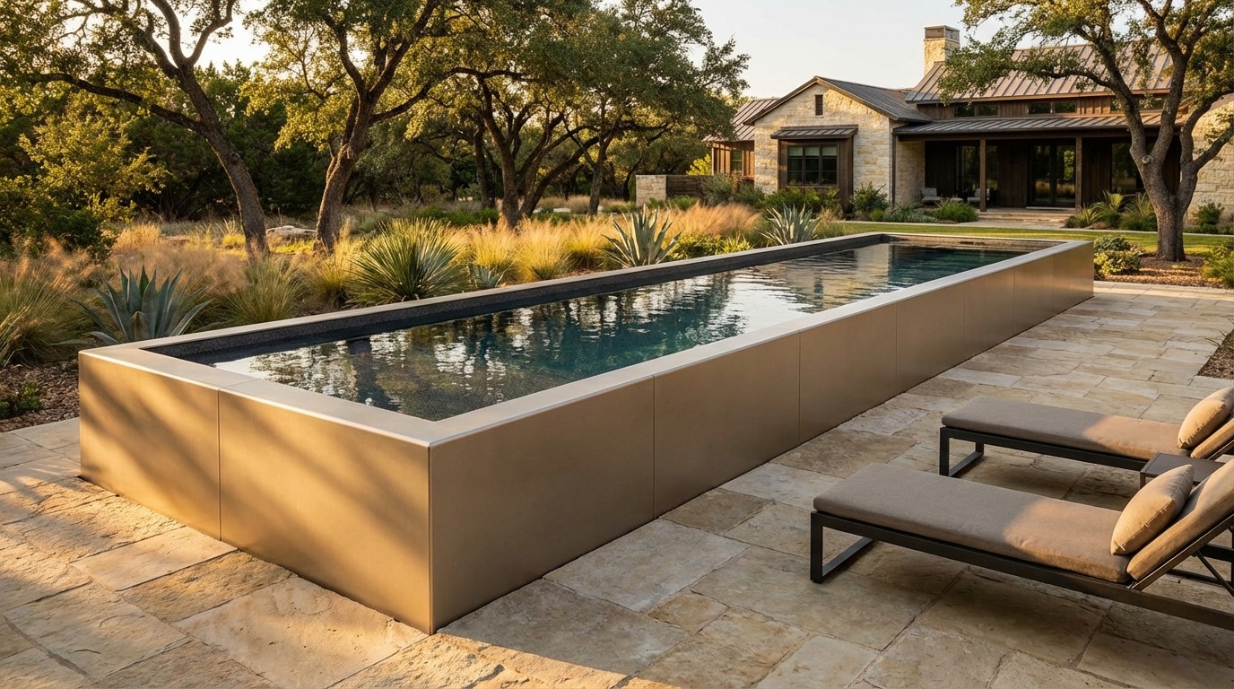 8 x 40 Champagne Mist Titanium Stone Architectural Pool