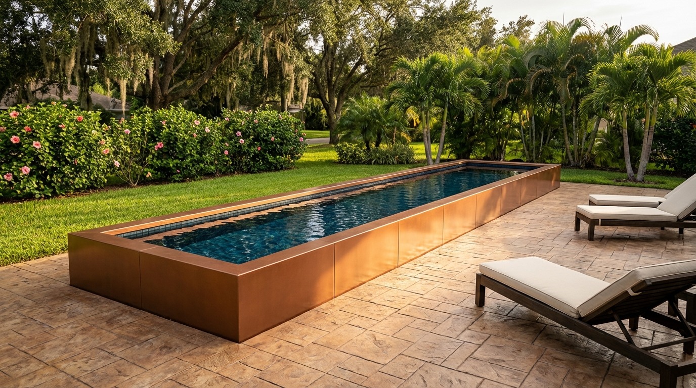 8 x 40 Espresso Copper Black Sapphire Architectural Pool