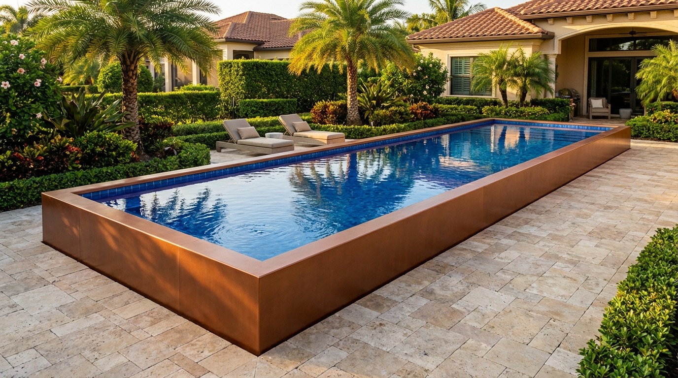 8 x 40 Espresso Copper Blue Matrix Architectural Pool
