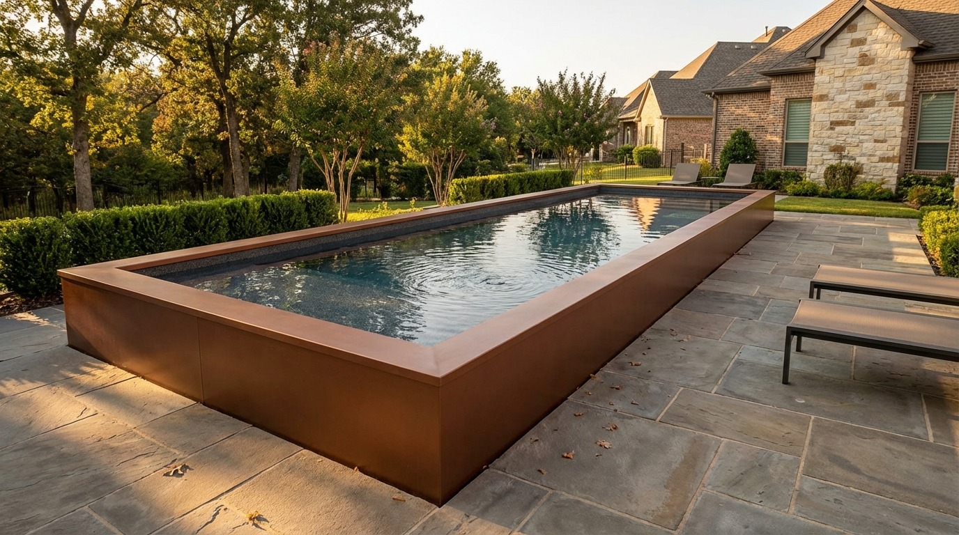 8 x 40 Espresso Copper Titanium Stone Architectural Pool