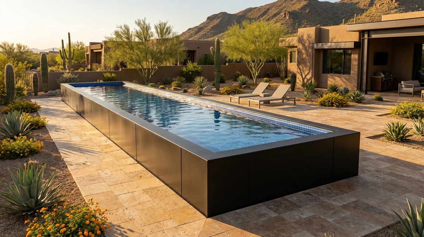 8 x 40 Midnight Black Blue Matrix Architectural Pool