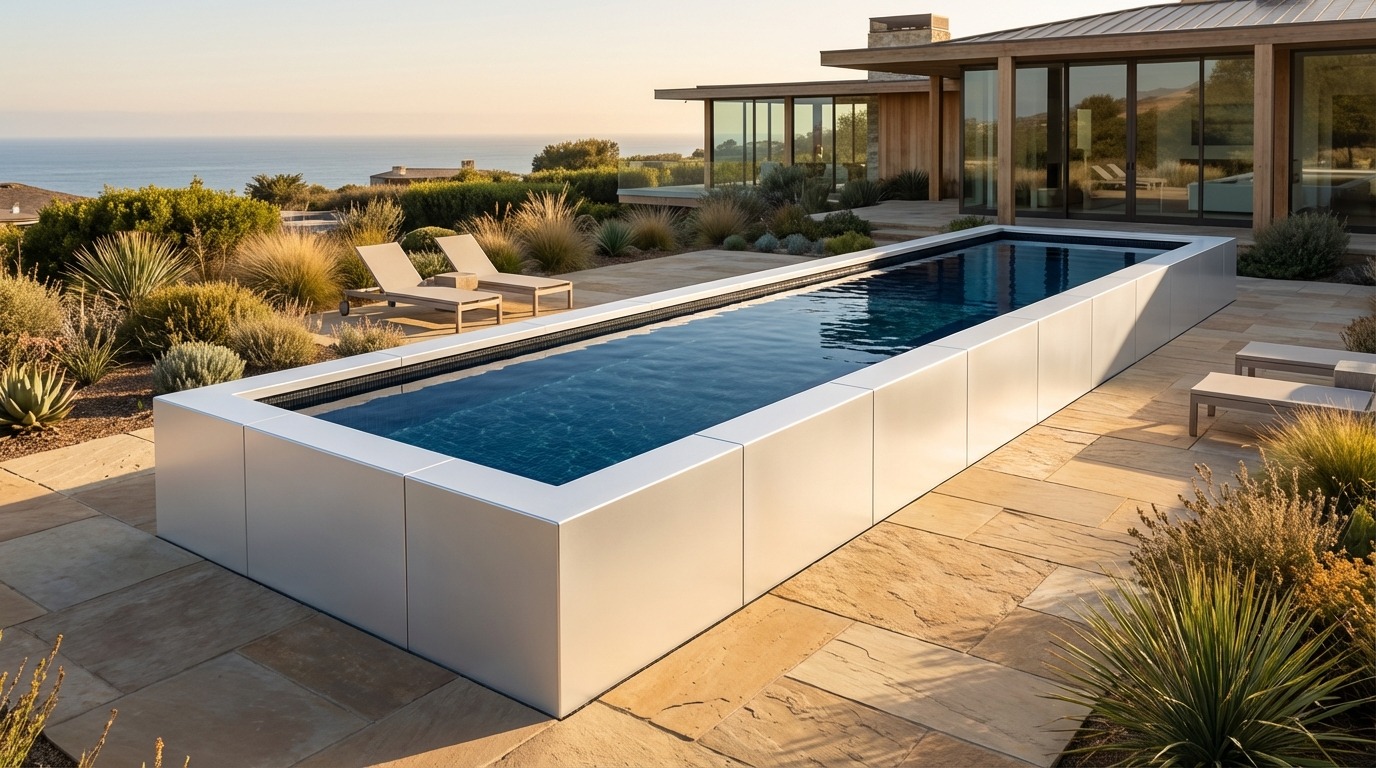 8 x 40 Alpine White Black Sapphire Architectural Pool