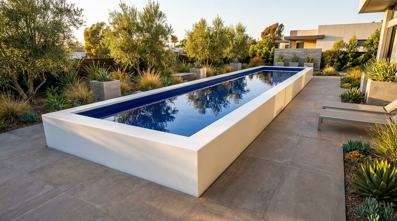 8 x 40 Alpine White Deep Sea Blue Architectural Pool