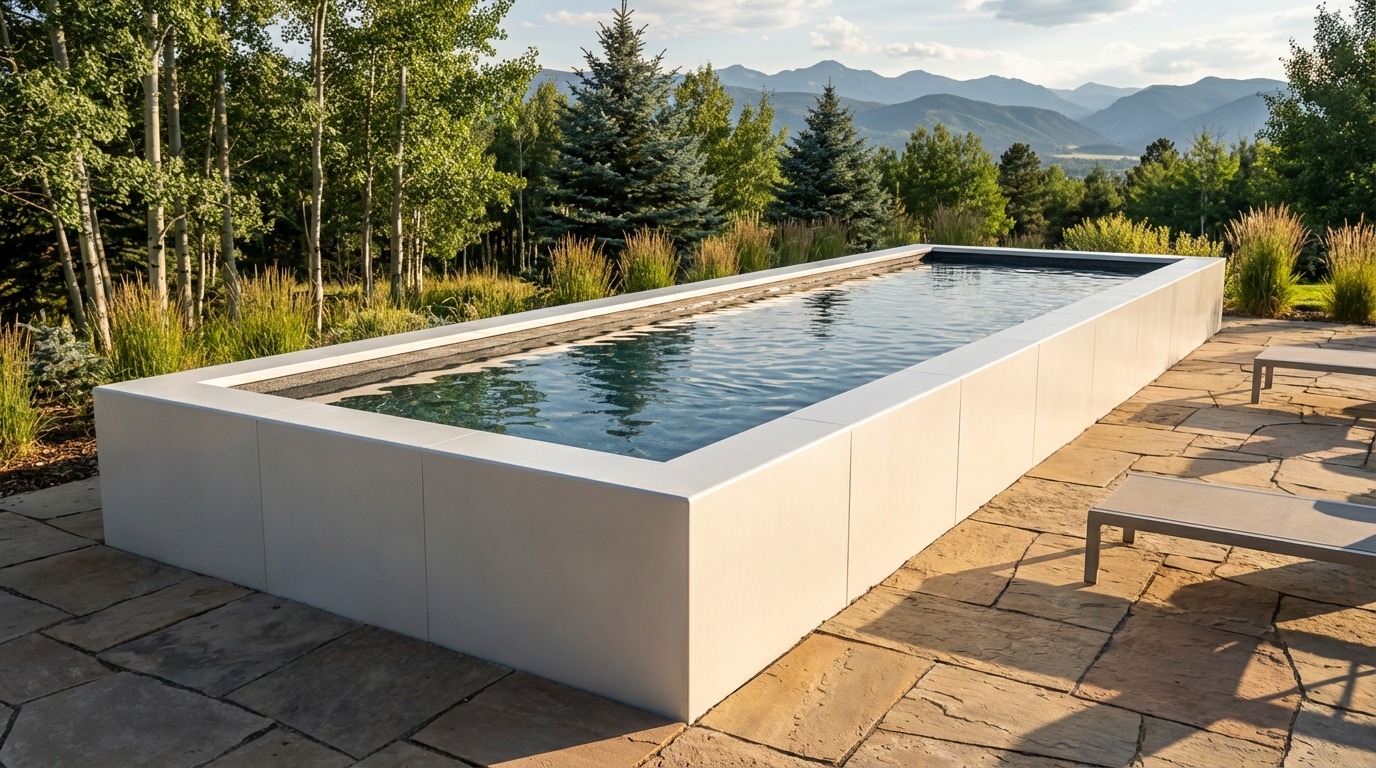 8 x 40 Alpine White Titanium Stone Architectural Pool