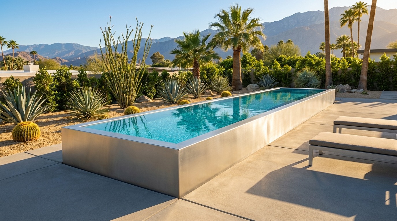 8 x 40 Platinum Silver Blue Topaz Architectural Pool