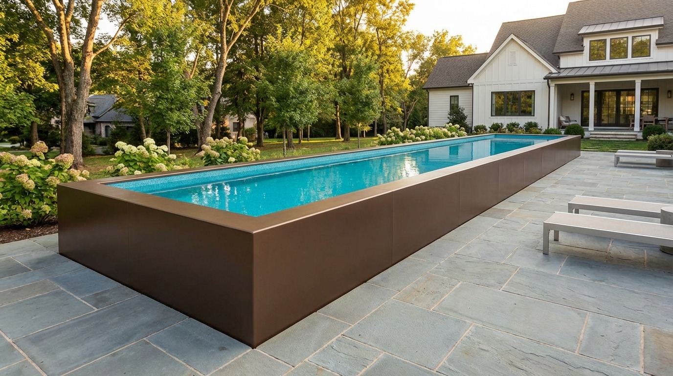 8 x 44 Canyon Bronze Blue Topaz Architectural Pool