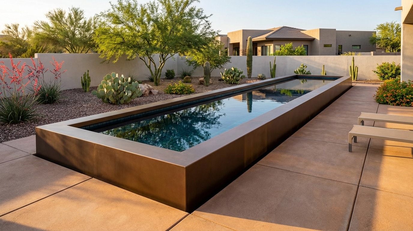 8 x 44 Canyon Bronze Black Sapphire Architectural Pool