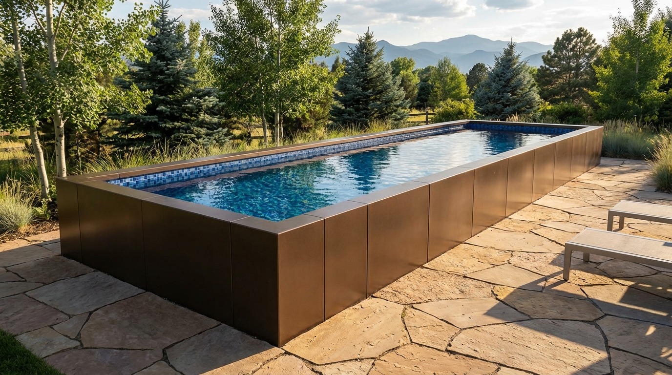 8 x 44 Canyon Bronze Mystic Blue Architectural Pool
