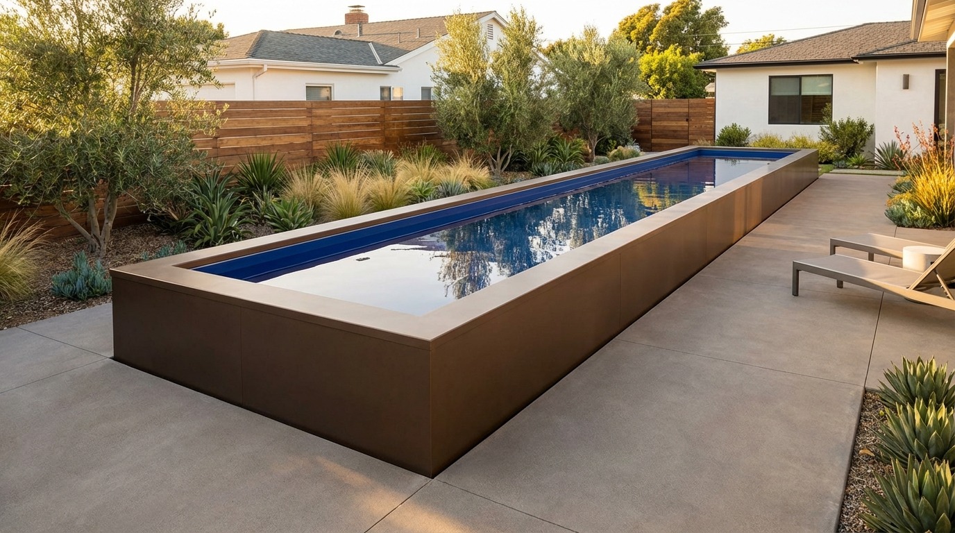 8 x 44 Canyon Bronze Deep Sea Blue Architectural Pool