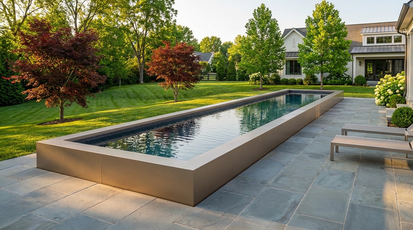8 x 44 Champagne Mist Titanium Stone Architectural Pool