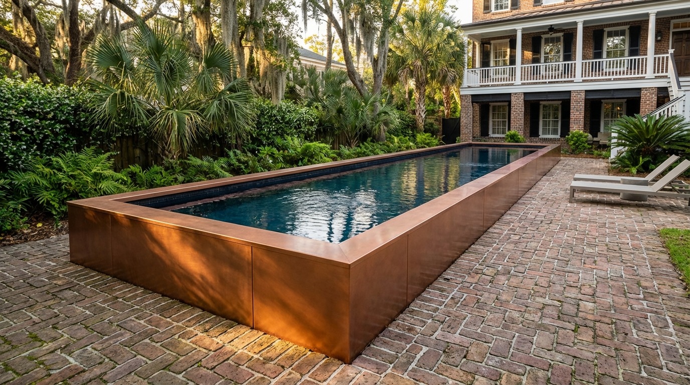 8 x 44 Espresso Copper Black Sapphire Architectural Pool
