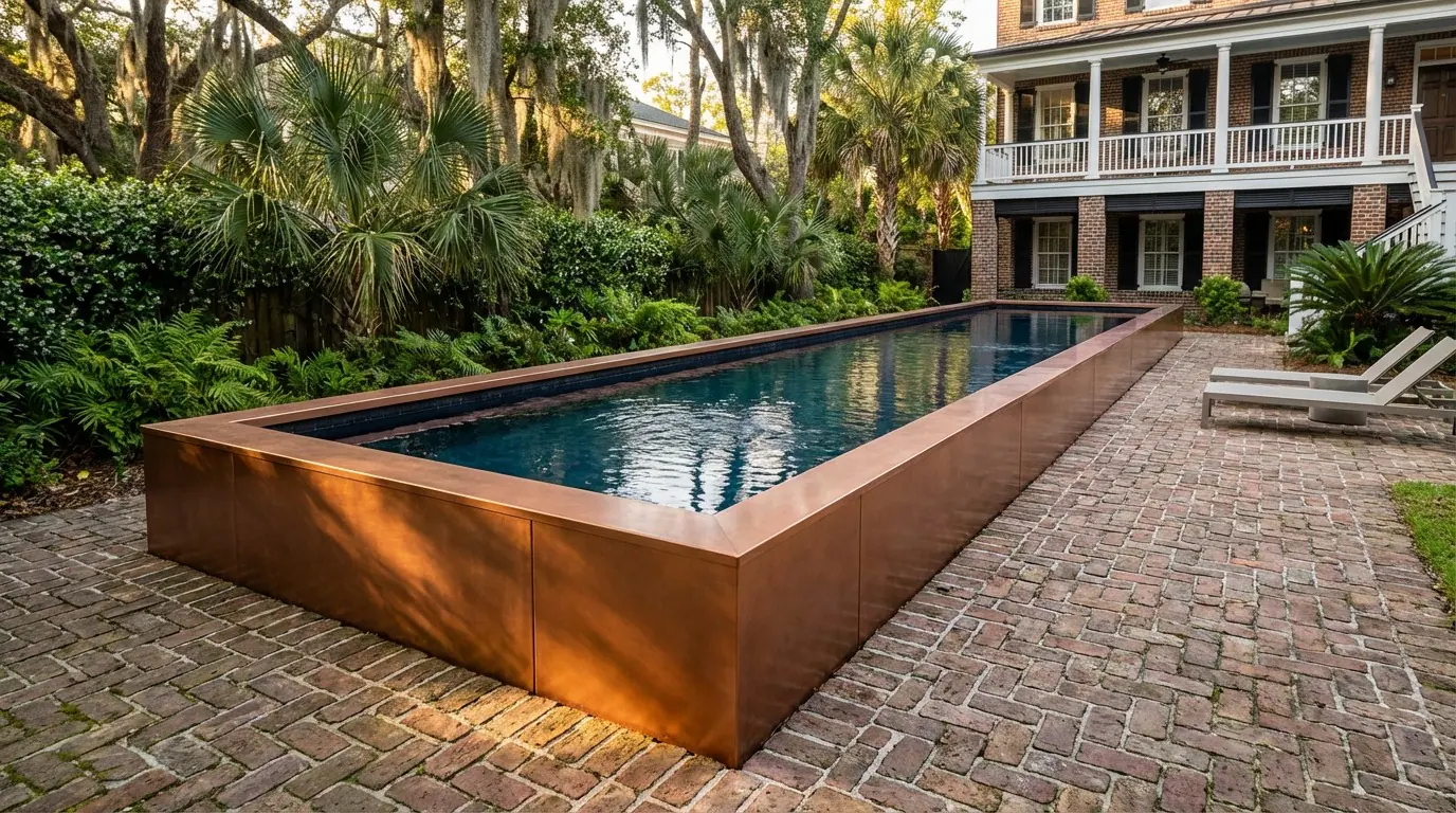 8x44 Espresso Copper with Black Sapphire Architectural Pool