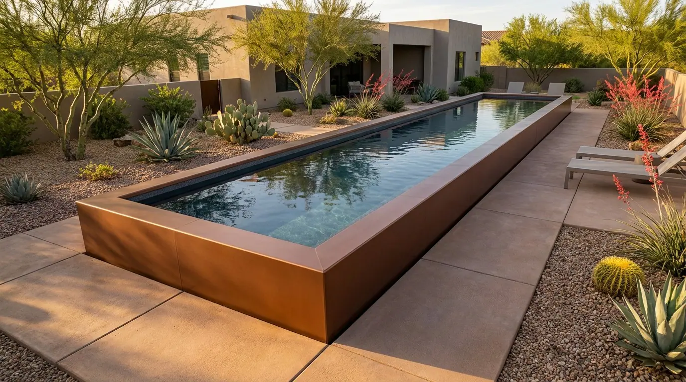8 x 44 Espresso Copper Titanium Stone Architectural Pool