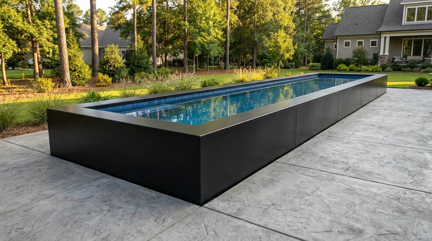 8 x 44 Midnight Black Blue Matrix Architectural Pool