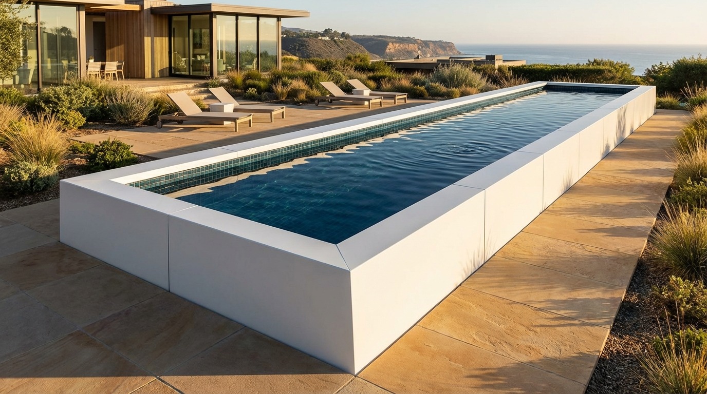 8 x 44 Alpine White Black Sapphire Architectural Pool