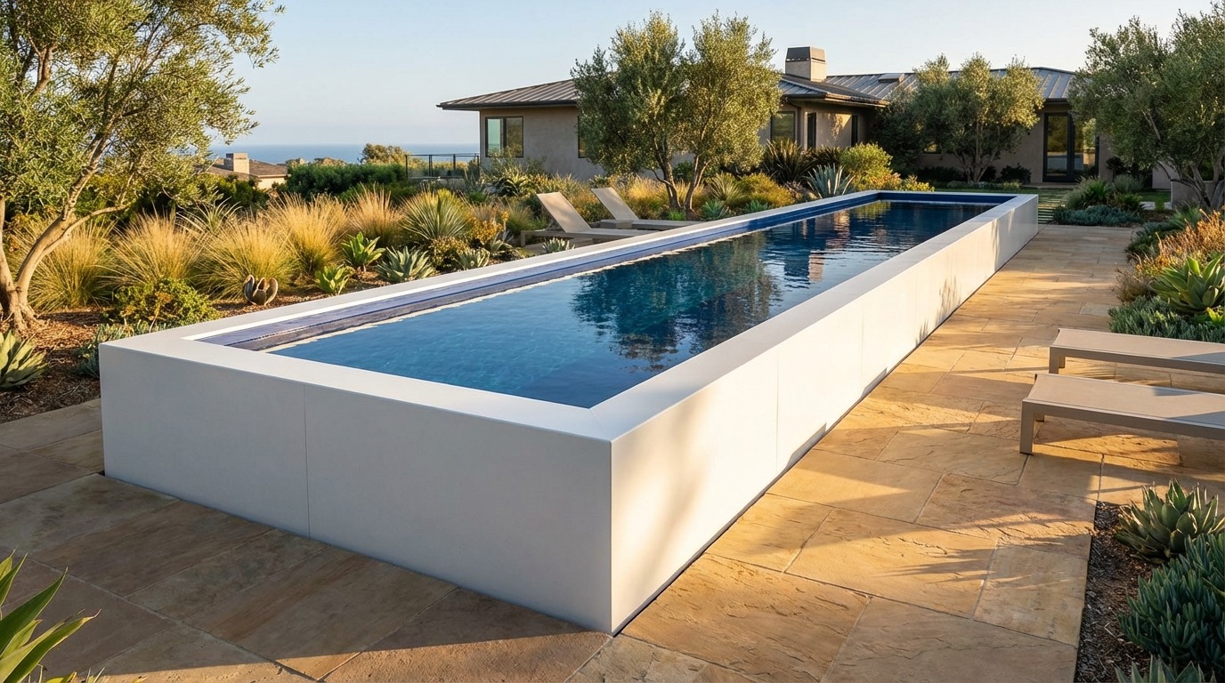 8 x 44 Alpine White Deep Sea Blue Architectural Pool