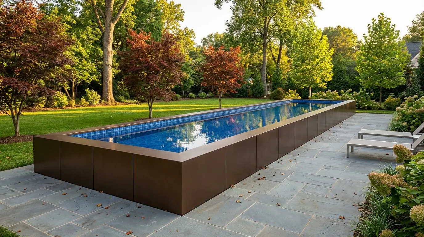 8 x 48 Canyon Bronze Blue Matrix Architectural Pool