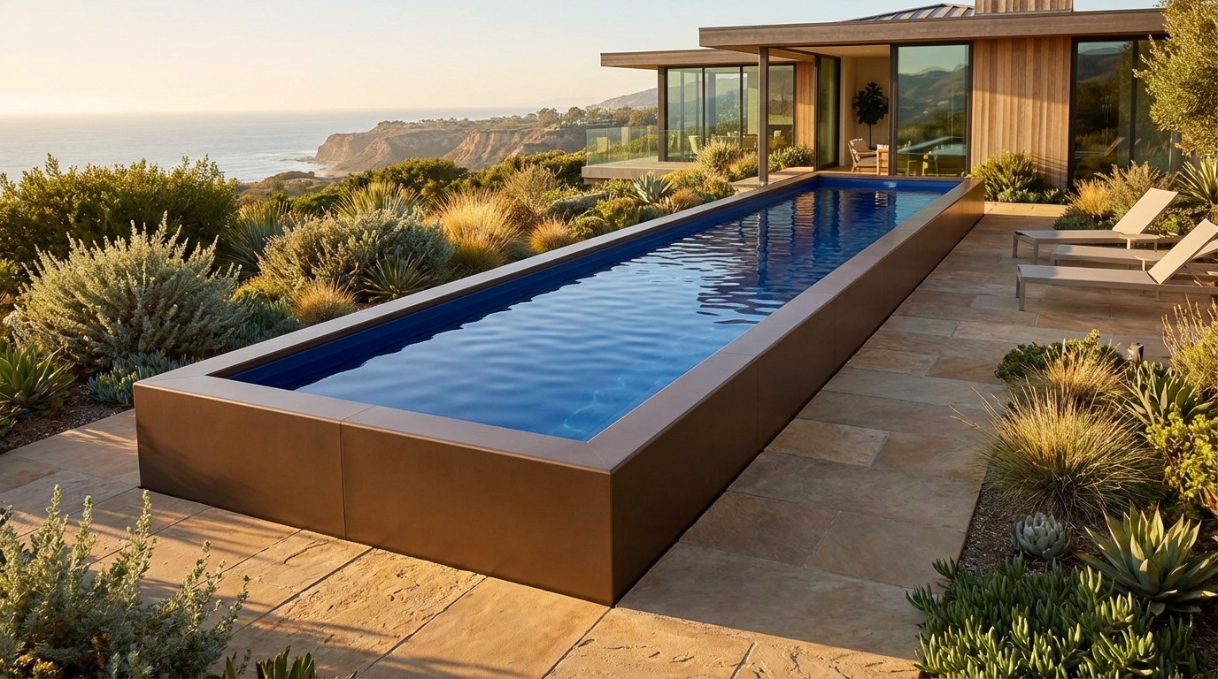 8 x 48 Canyon Bronze Deep Sea Blue Architectural Pool