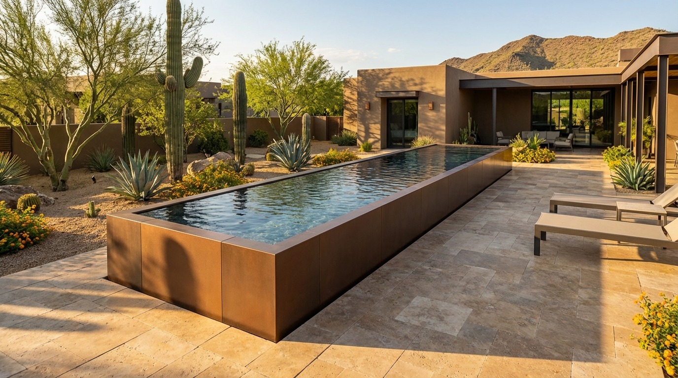 8 x 48 Canyon Bronze Titanium Stone Architectural Pool