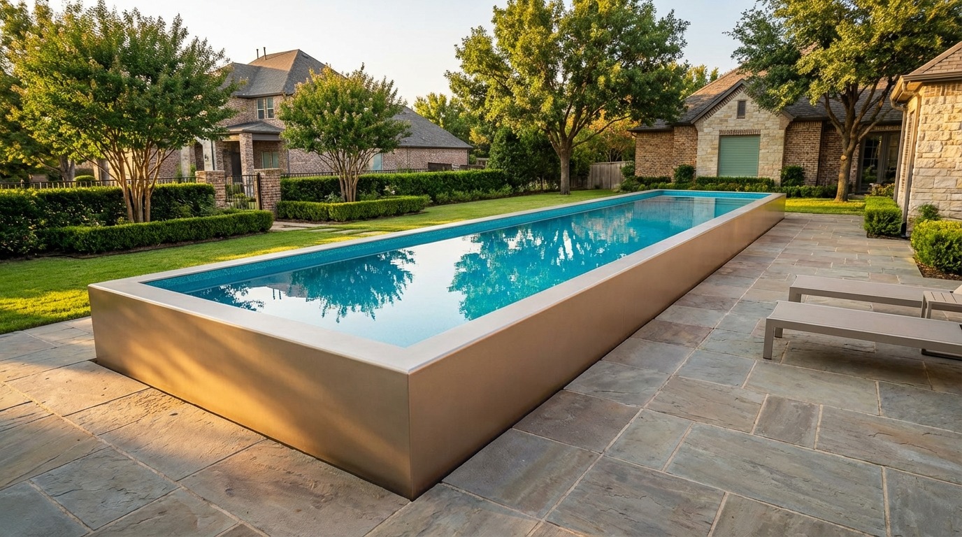 8 x 48 Champagne Mist Blue Topaz Architectural Pool