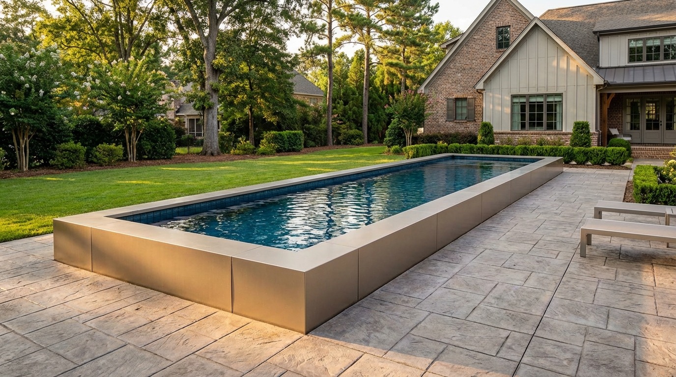 8 x 48 Champagne Mist Black Sapphire Architectural Pool