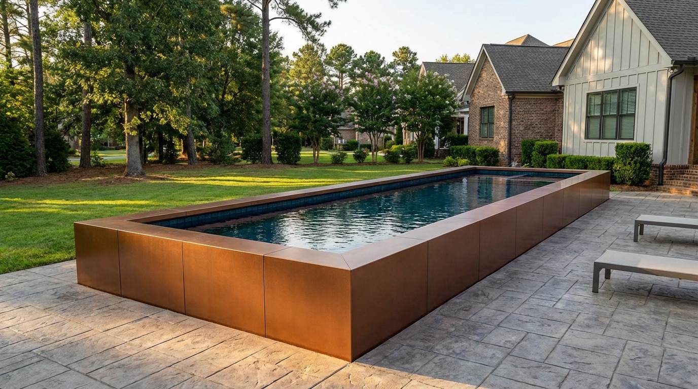 8 x 48 Espresso Copper Black Sapphire Architectural Pool