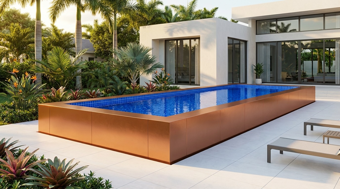 8 x 48 Espresso Copper Blue Matrix Architectural Pool