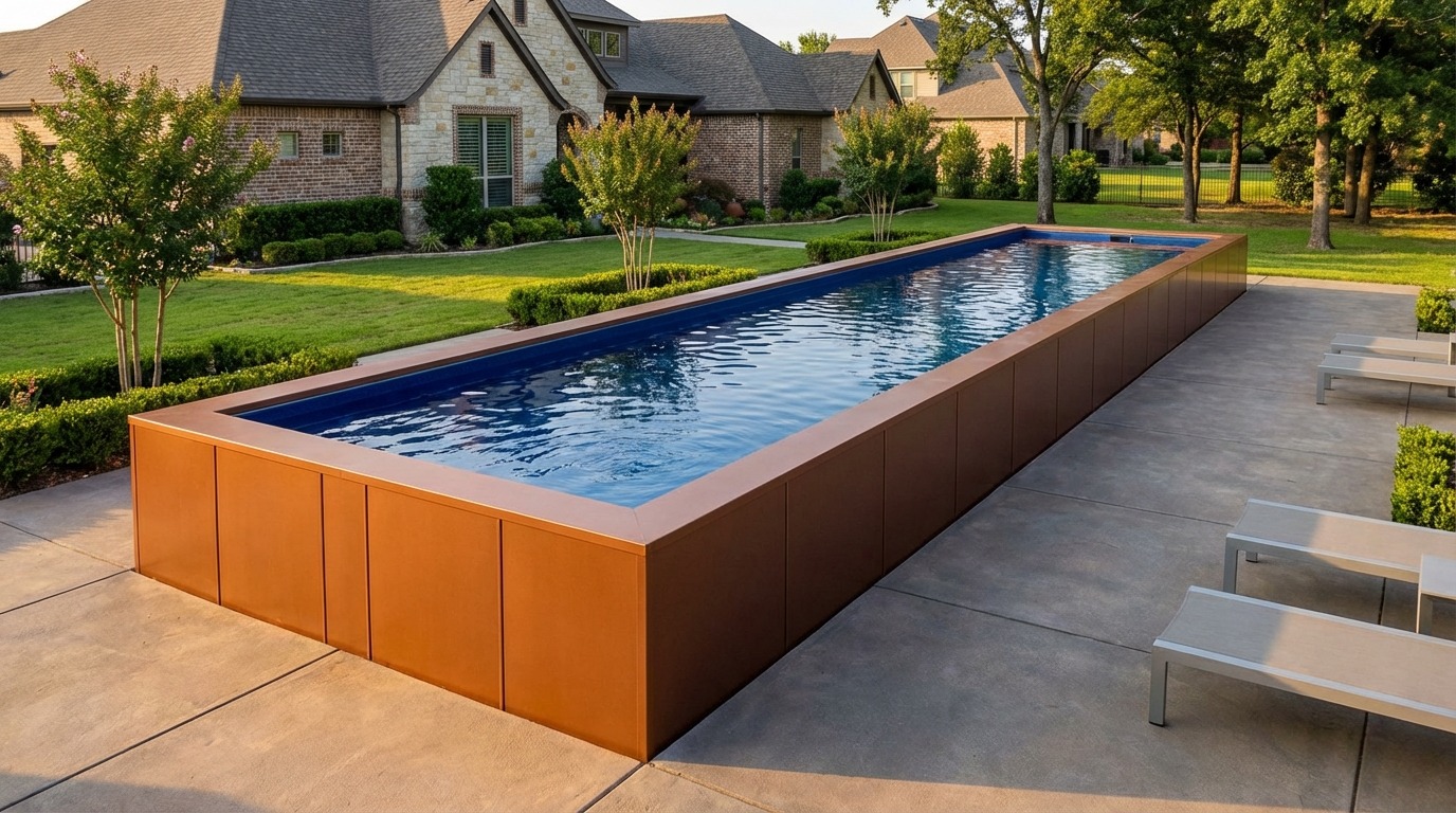 8 x 48 Espresso Copper Deep Sea Blue Architectural Pool