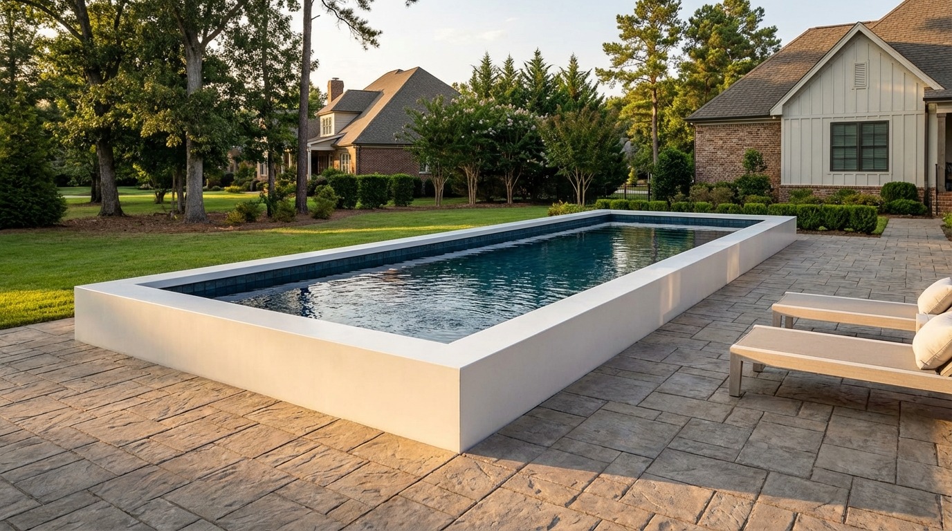 8 x 48 Alpine White Black Sapphire Architectural Pool