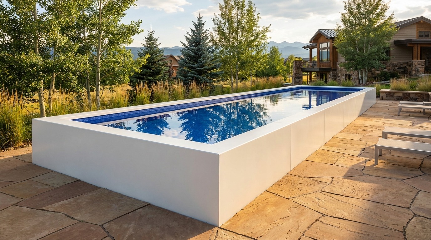 8 x 48 Alpine White Blue Matrix Architectural Pool