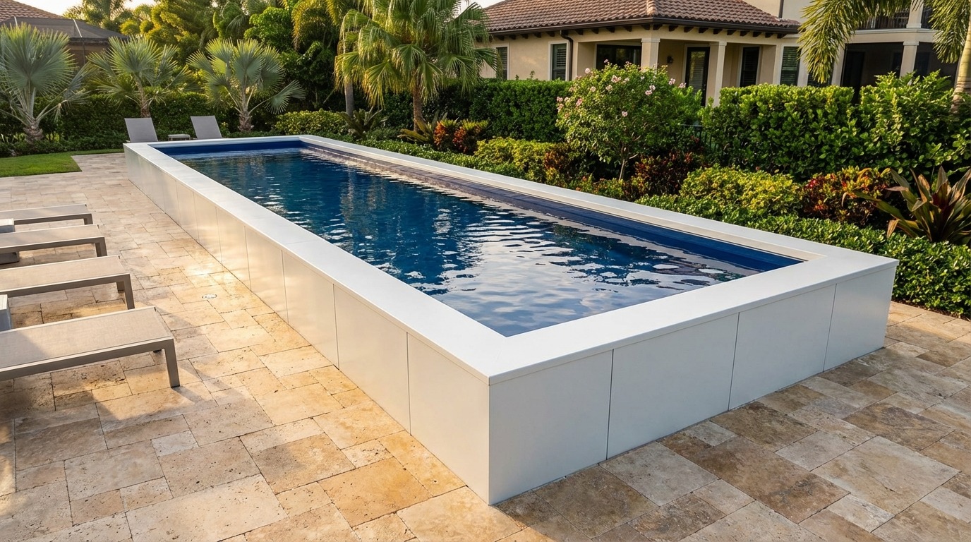 8 x 48 Alpine White Deep Sea Blue Architectural Pool