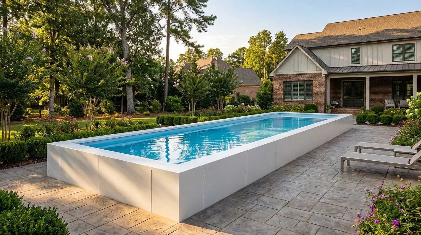 8 x 48 Alpine White Aqua Blue Architectural Pool
