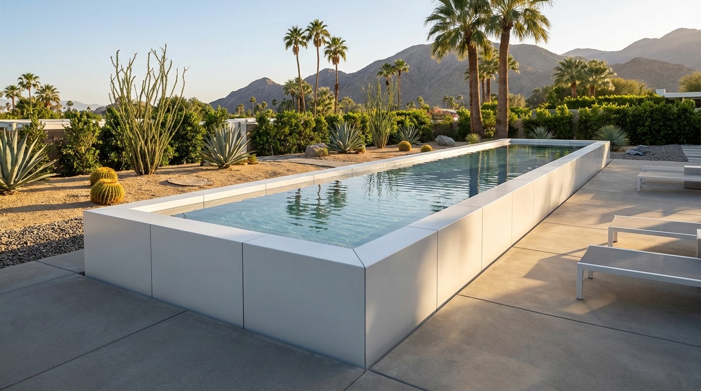 8 x 48 Alpine White Titanium Stone Architectural Pool