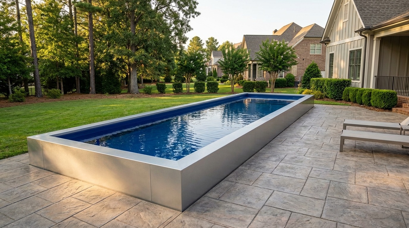 8 x 48 Platinum Silver Deep Sea Blue Architectural Pool
