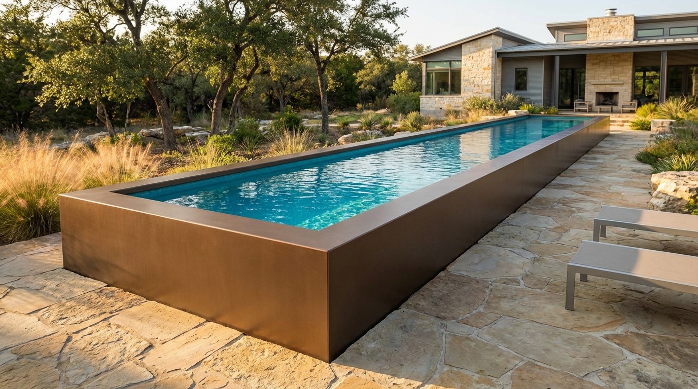 8 x 52 Canyon Bronze Blue Topaz Architectural Pool