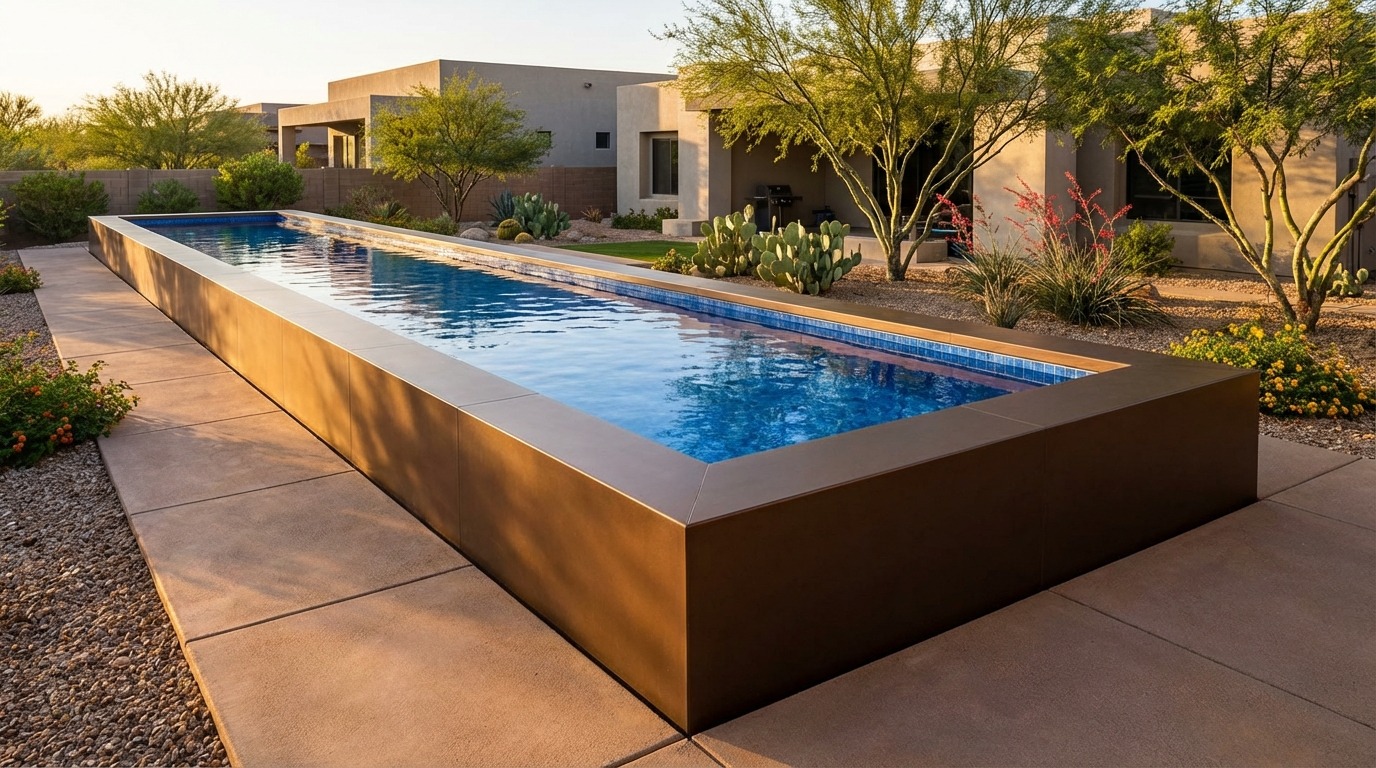 8 x 52 Canyon Bronze Blue Matrix Architectural Pool