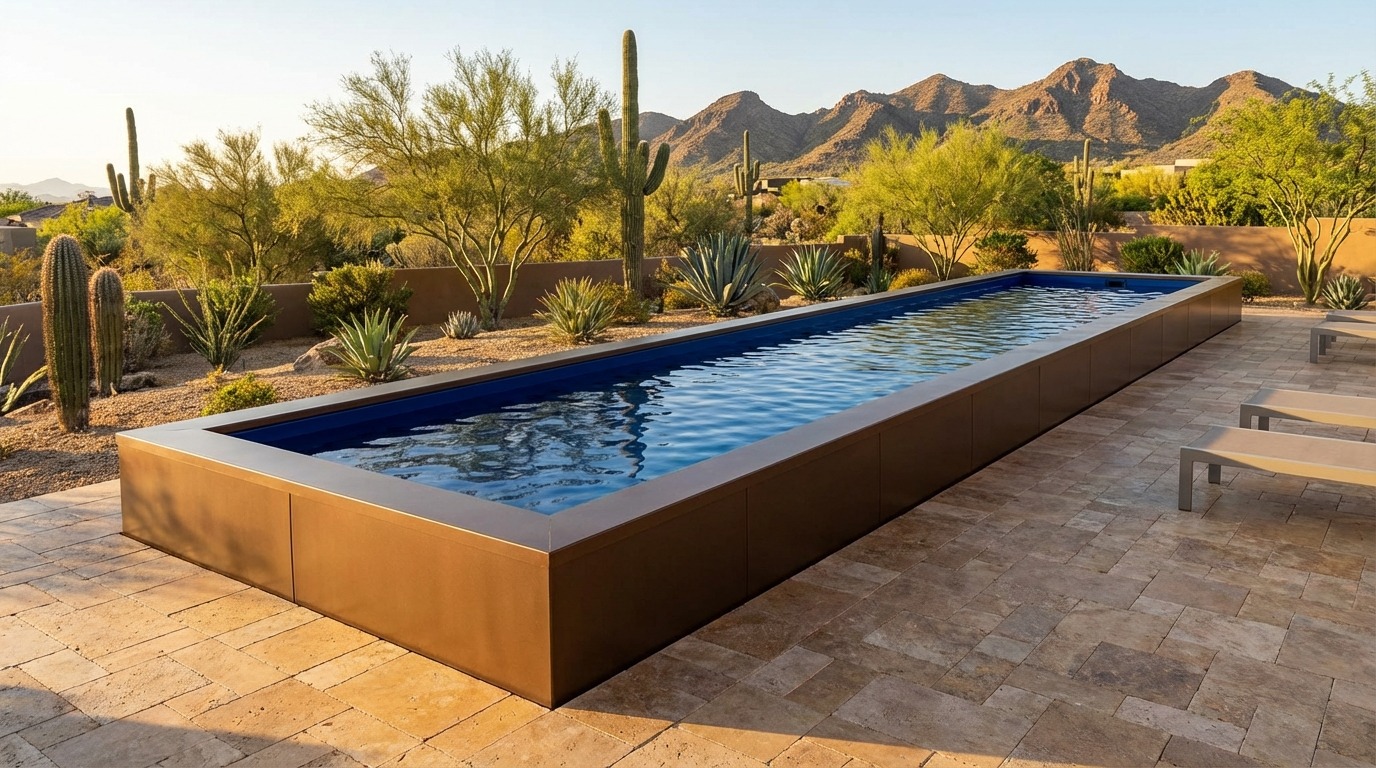 8 x 52 Canyon Bronze Deep Sea Blue Architectural Pool