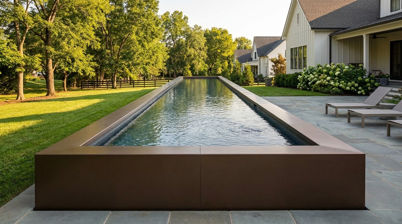 8 x 52 Canyon Bronze Titanium Stone Architectural Pool