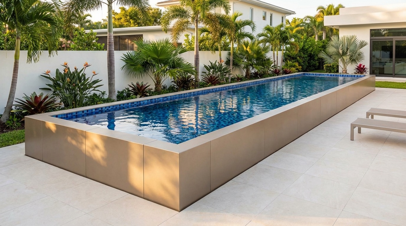 8 x 52 Champagne Mist Mystic Blue Architectural Pool
