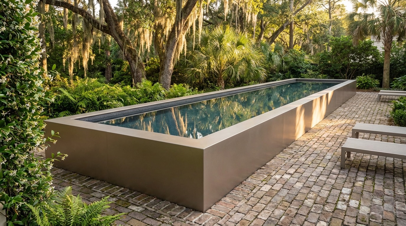 8 x 52 Champagne Mist Titanium Stone Architectural Pool