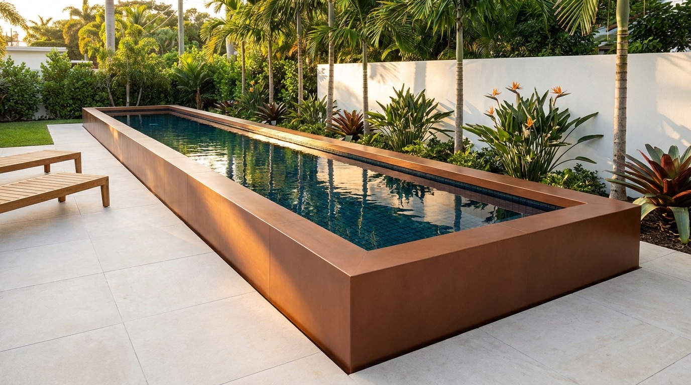 8 x 52 Espresso Copper Black Sapphire Architectural Pool